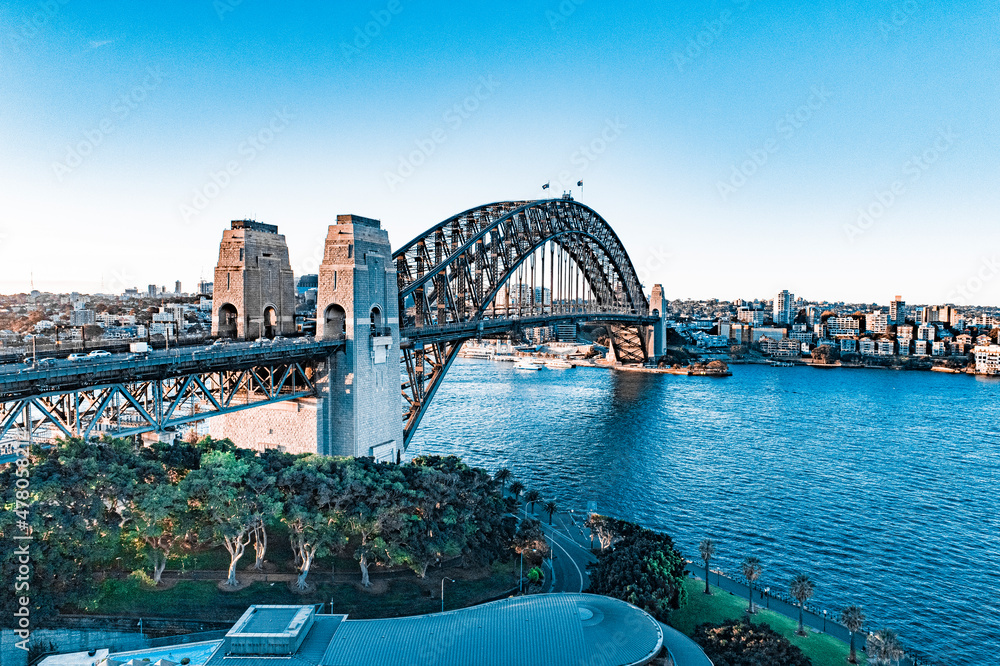 Fototapeta premium Drone Shot of Sydney Harbour Bridge