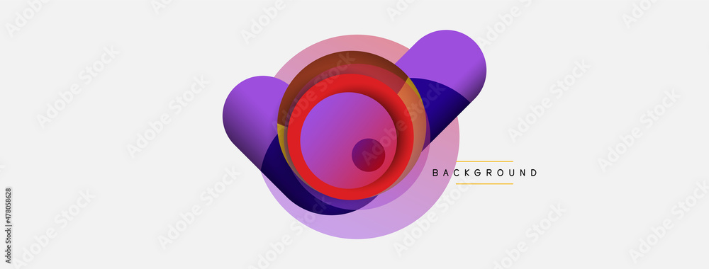 Obraz premium Creative geometric wallpaper. Minimal abstract background. Circles composition vector illustration for wallpaper banner background or landing page