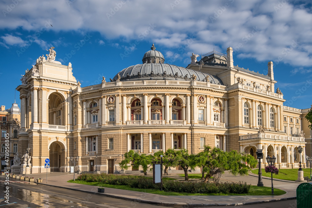 Beautiful building of the opera and ballet theatre in Odessa, Ukraine
