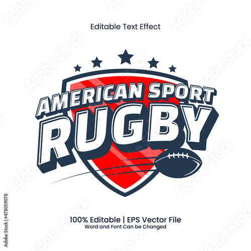 American Rugby Club emblem logo customized text effect editable