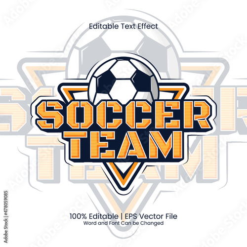 Editable text effect - Soccer Team Yellow emblem logo vintage style