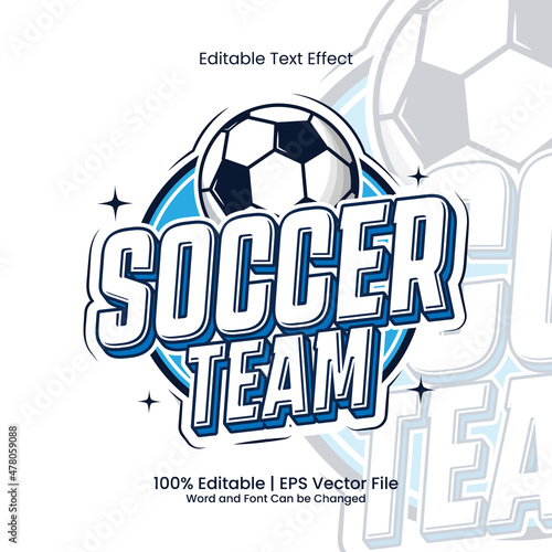 Editable text effect - Soccer Team emblem logo vintage style