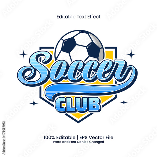 Soccer Club emblem logo elements text effect editable Vintage Style