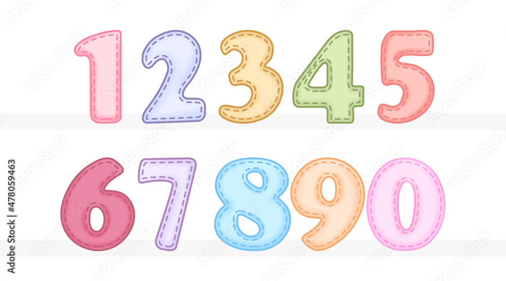 Colorful Number 1 To 0 set illustration Colorful Number 1 To 0 set illustration