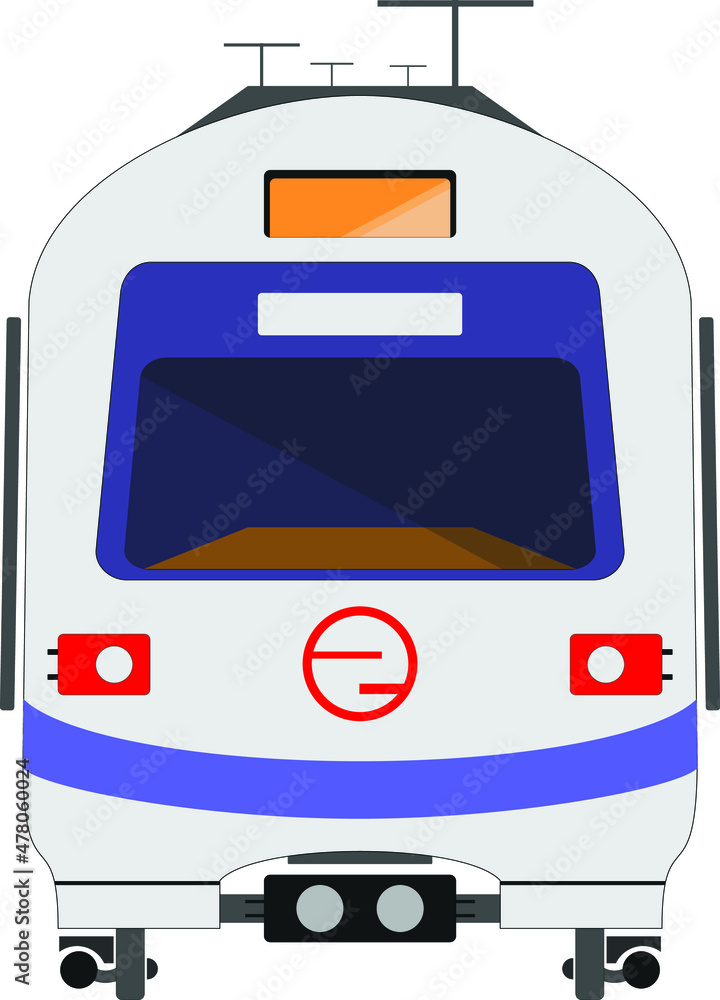 Metro train illustration, vector.