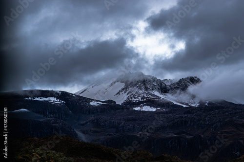 mountains in the snow volkano photo