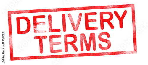 Delivery terms writing in red ink pad