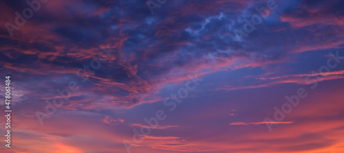 Background image of unique clouds shape in the sky during dawn.