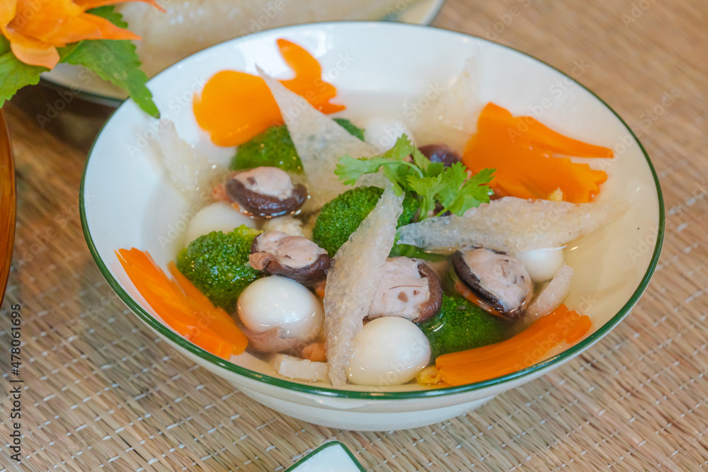 Traditional cuisine at Tet holiday of Northern Vietnam family