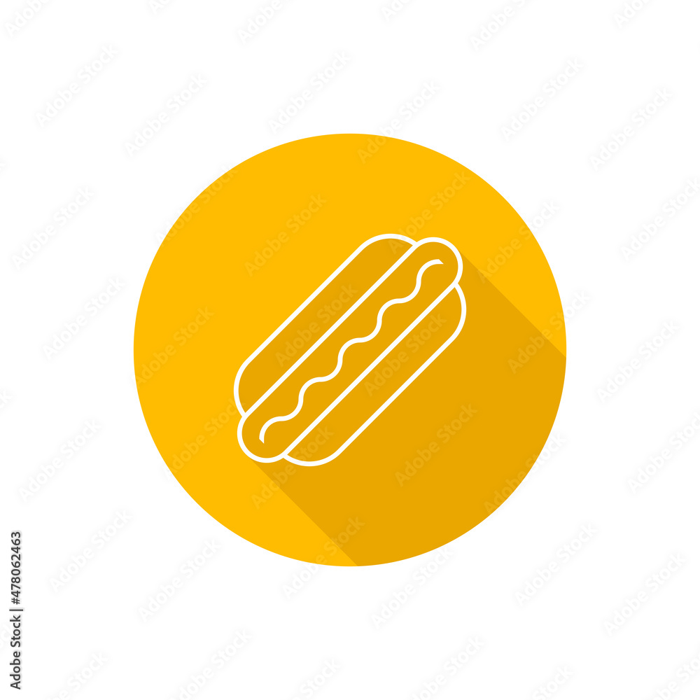 Hot dog flat icon with shadow Hot dog flat icon with shadow