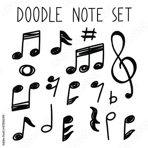 note doodle simple outline set