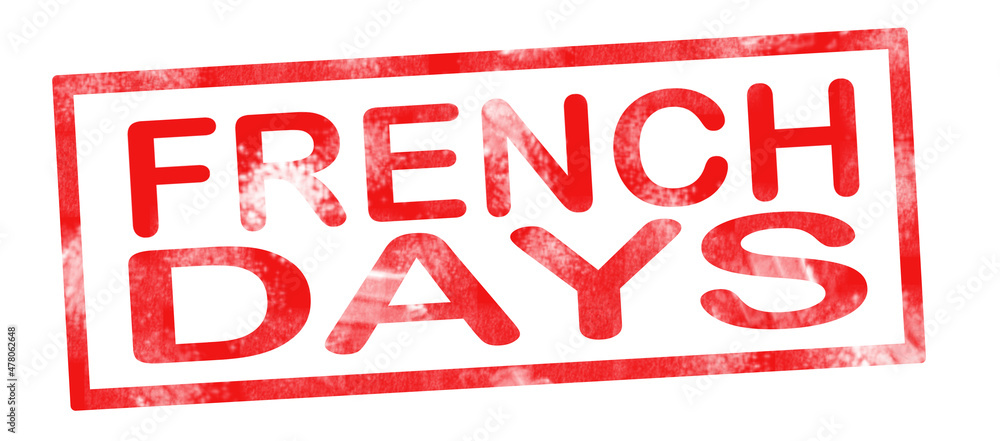 French Days writing in red ink pad French Days writing in red ink pad