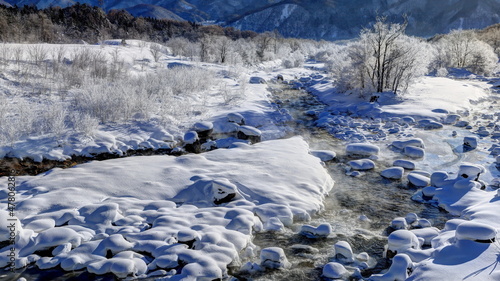 白馬大橋からの霧氷