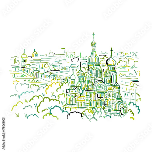 Cathedral of the Resurrection on the Blood, and Church of the Savior on Blood...