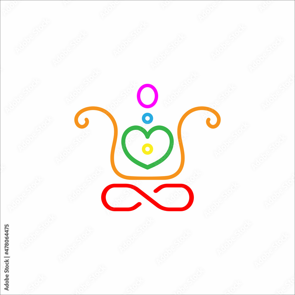 modern meditation chakra logo Art & Illustration modern meditation chakra logo Art & Illustration