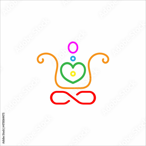 modern meditation chakra logo Art & Illustration