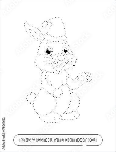 Cute Rabbit Christmas coloring pages
