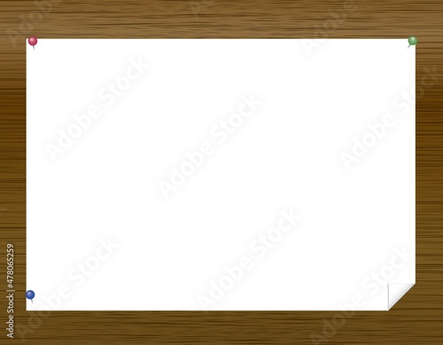 メモ用紙 コピー用紙 木目 板 背景 壁紙 横向き