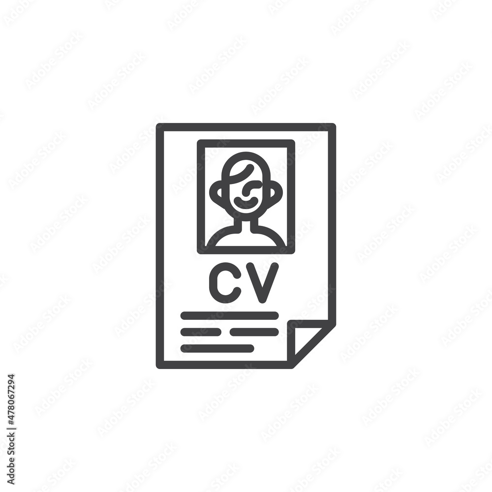 Curriculum vitae line icon Curriculum vitae line icon