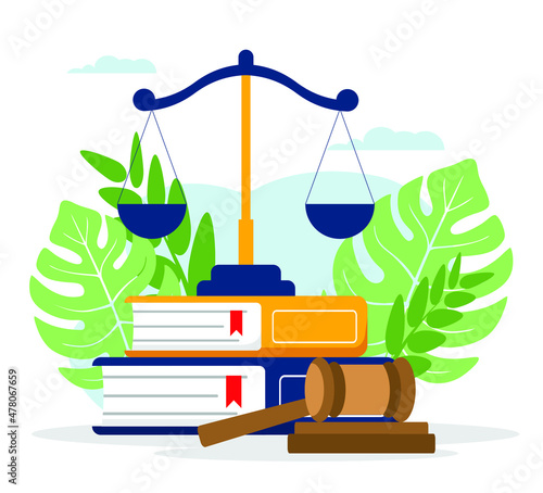 Law Firm, Common Lawyer Company flat design