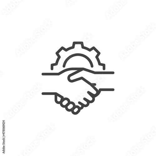 Cooperation, partnership line icon