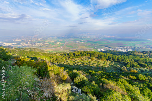  Jezreel valley landscape and road network from mount Carmel