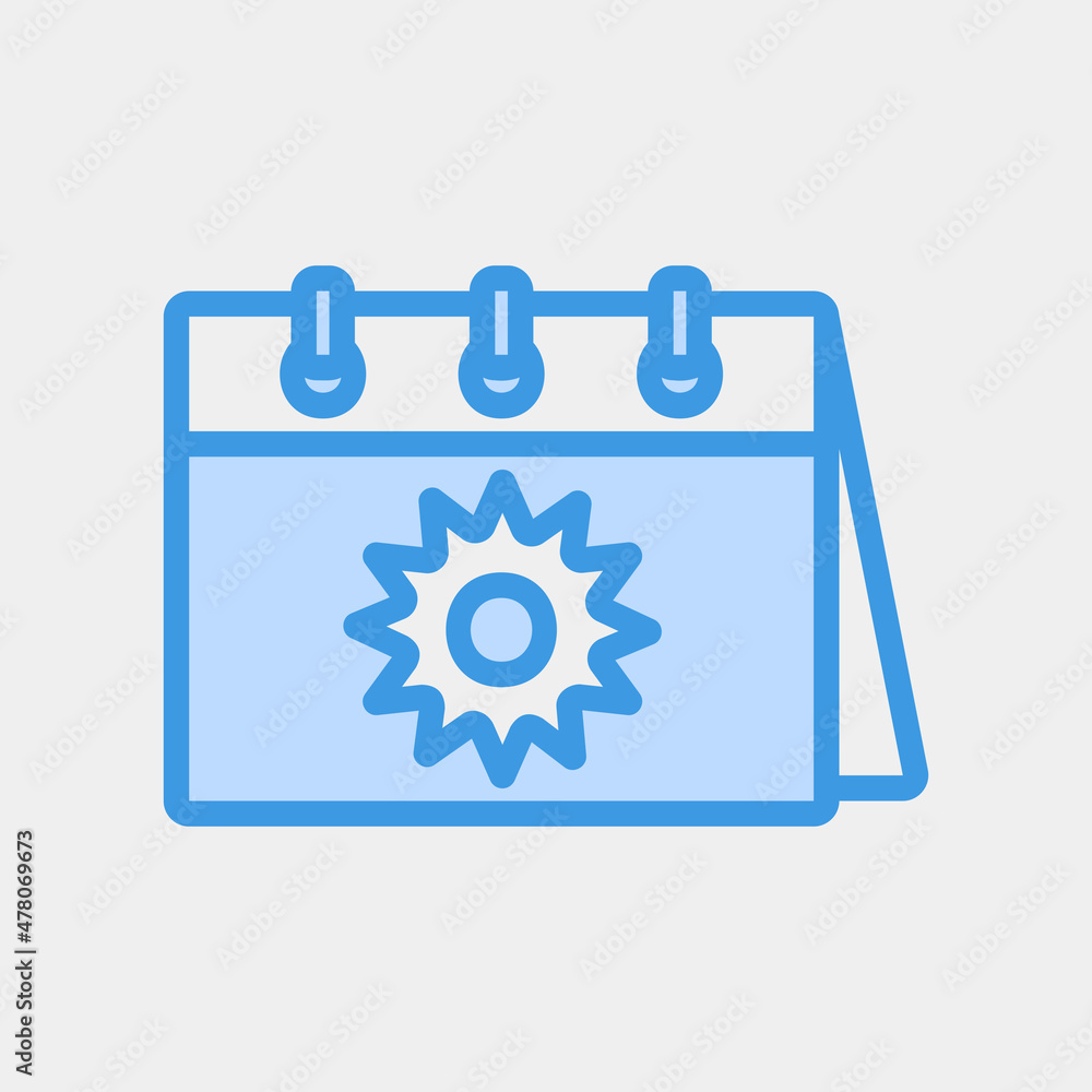 Summertime icon vector illustration in blue style about calendar and date, use for website mobile app presentation Summertime icon vector illustration in blue style about calendar and date, use for website mobile app presentation