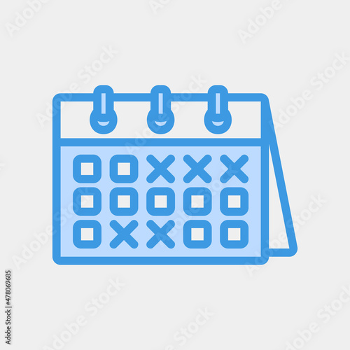 Schedule icon vector illustration in blue style about calendar and date, use for website mobile app presentation