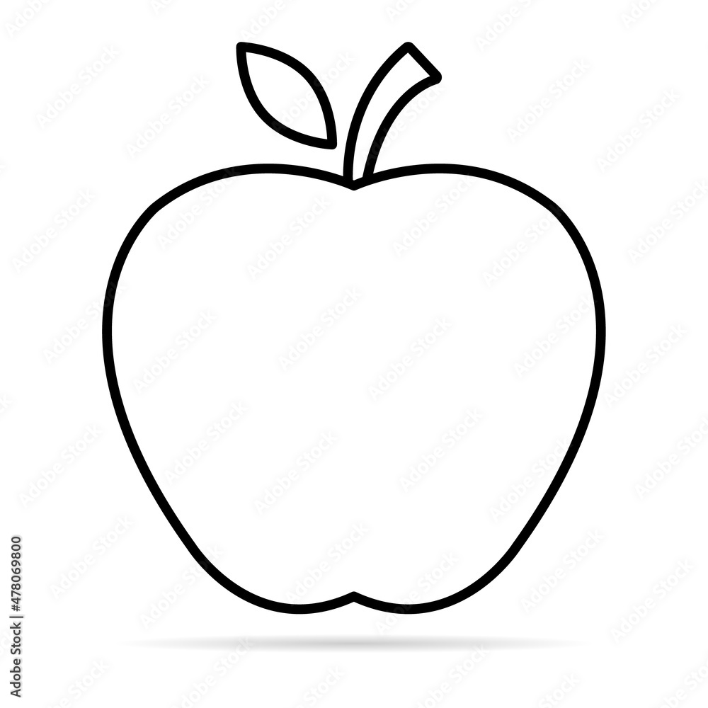 Apple icon with shadow, healthy raw symbol, foot sweet fruit, vector illustration design, eco diet Apple icon with shadow, healthy raw symbol, foot sweet fruit, vector illustration design, eco diet