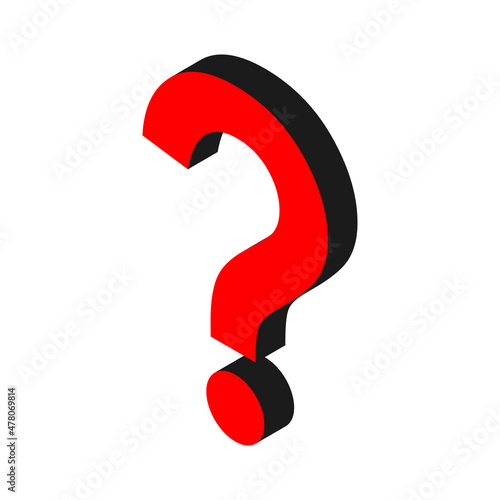 Question isometric icon mark, help or ask bubble graphic symbol, web faq vector illustration