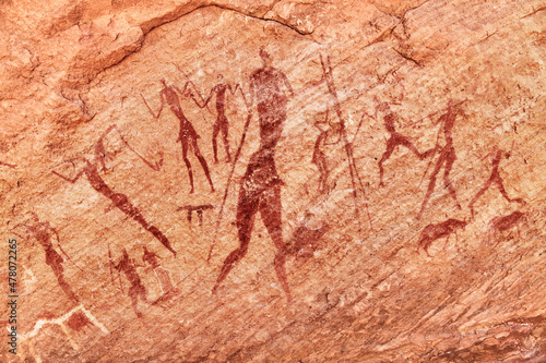 Rock paintings in Sahara Desert, Algeria