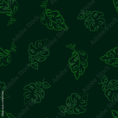 Seamless pattern, monstera leaves. Interior design, textiles, website