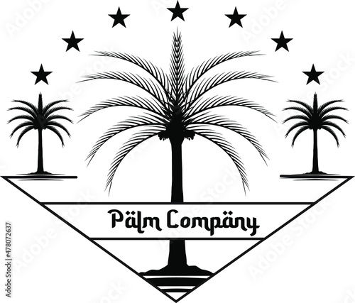 arabian tree palm  logo vector with star