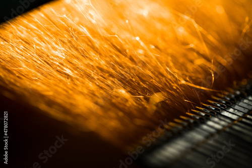 Man works on metal welding steel using electric welding machine to weld. High quality photo photo