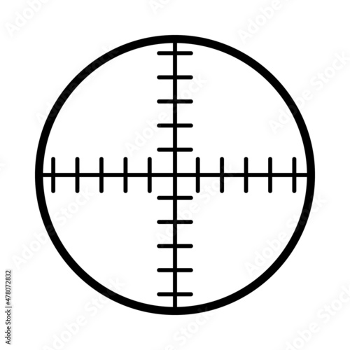 Black line icon in scope or crosshair shape © bankrx