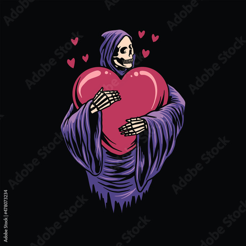 grim reaper illustration vector design