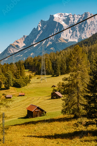 Beautiful alpine summer view with the famous Zugspitze summit in the background at the Marienbergbahn Biberwier, Tyrol, Austria