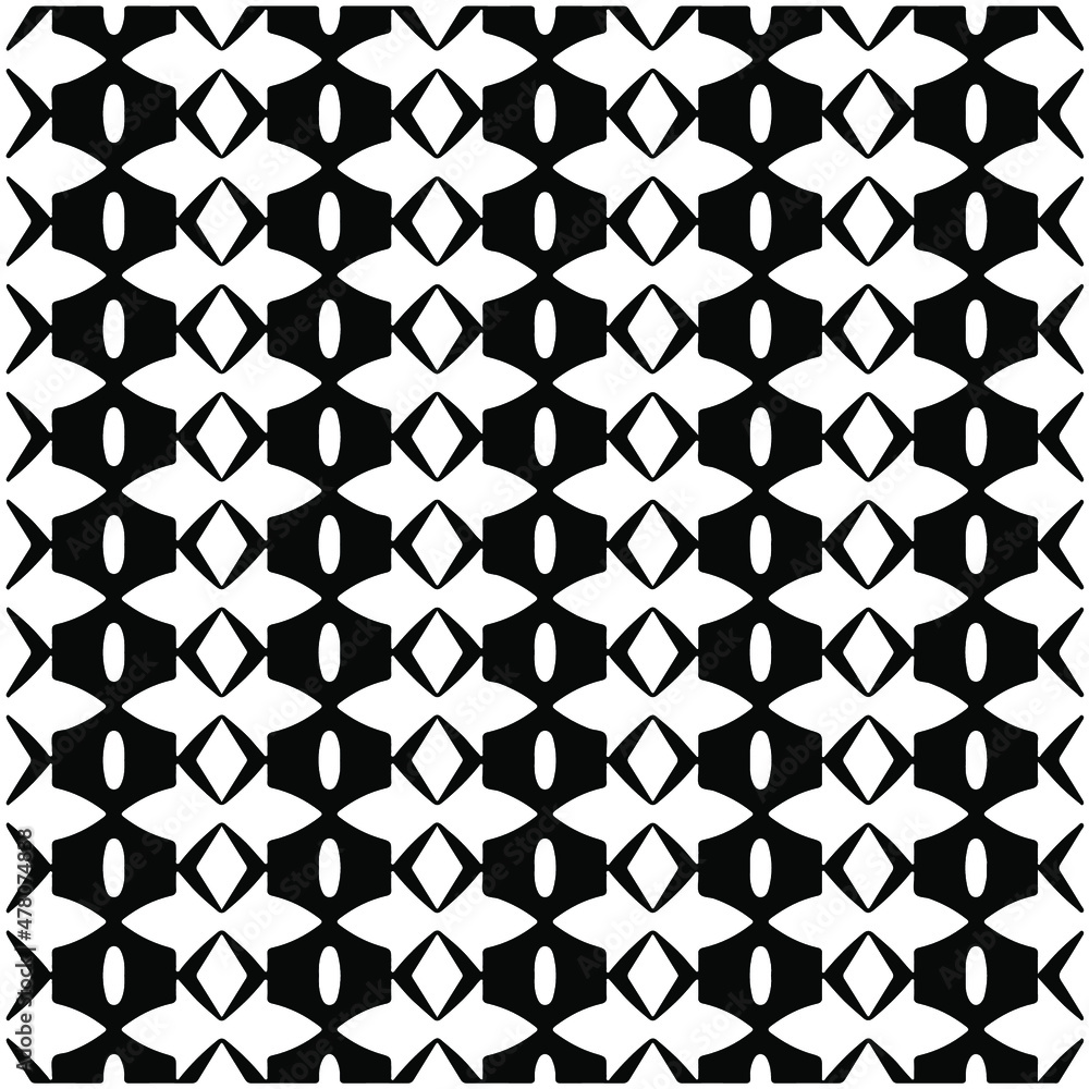 Seamless ethnic pattern color black and white.Can be used in fabric design for clothes, accessories; decorative paper, wrapping, background, wallpaper, Vector illustration. Seamless ethnic pattern color black and white.Can be used in fabric design for clothes, accessories; decorative paper, wrapping, background, wallpaper, Vector illustration.
