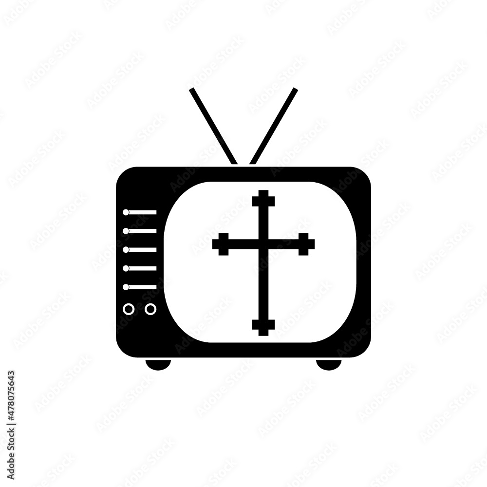 Online church video streaming icon isolated on white background