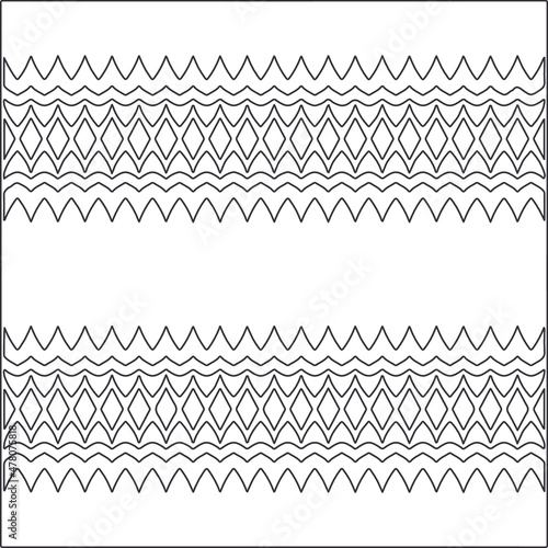 Vector ethnic pattern with symmetrical elements . Repeating geometric tiles from striped elements.Monochrome texture.Black and white pattern for wallpapers and backgrounds.