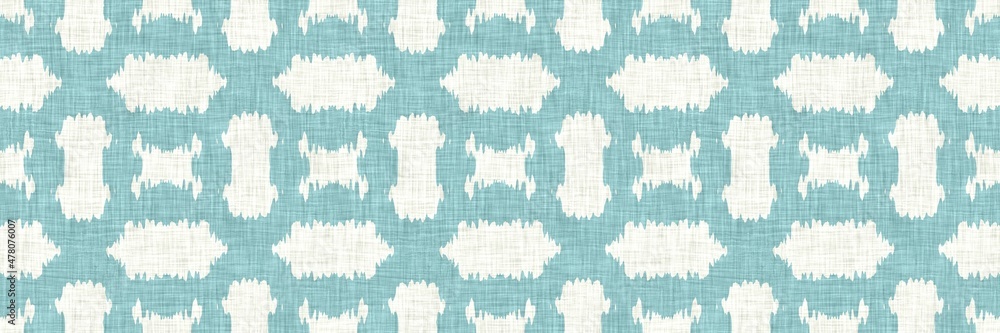 Aegean teal geometric border strip linen texture background. Summer coastal living style home decor fabric effect. Sea green wash grunge edge material. Decorative textile geo seamless pattern banner. Aegean teal geometric border strip linen texture background. Summer coastal living style home decor fabric effect. Sea green wash grunge edge material. Decorative textile geo seamless pattern banner.