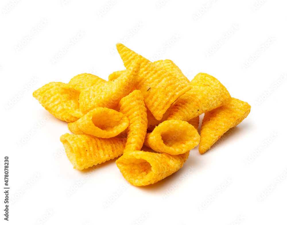 Corn Cone Isolated, Puffs with Spices