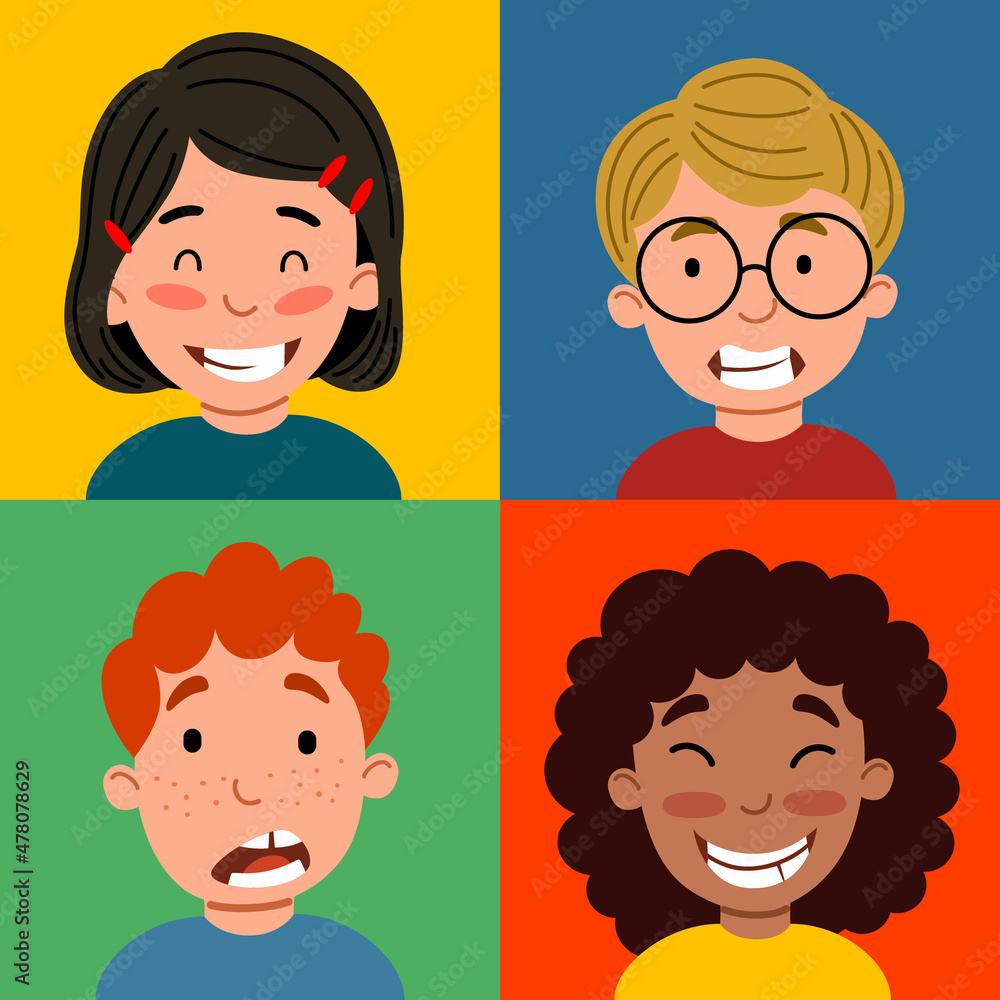 Seamless pattern with children s emotions. A set of portraits in squares. Backgrounds are used for magazines, books, posters, postcards, web pages. Seamless pattern with children s emotions. A set of portraits in squares. Backgrounds are used for magazines, books, posters, postcards, web pages.