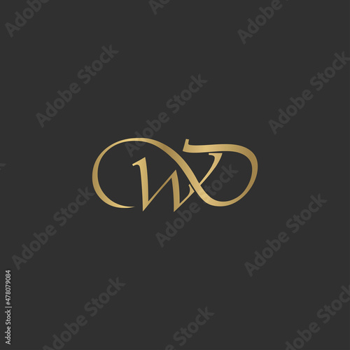 Alphabet letters Initials Monogram logo DW, WD, W and D