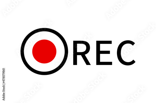 Recording sign in red. Vector. Recording button.