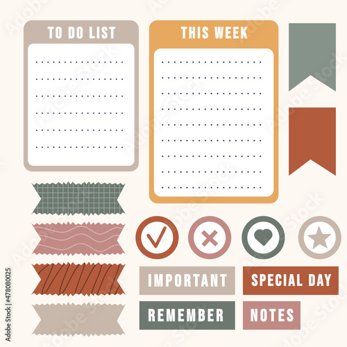 cute daily planner scrapbook element illustration