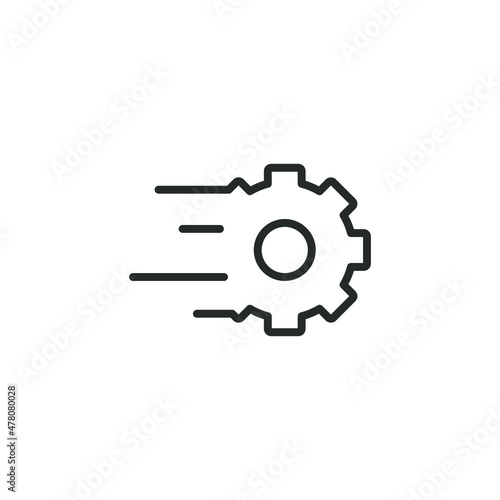 simple vector icon gear editable. isolated on white background. 