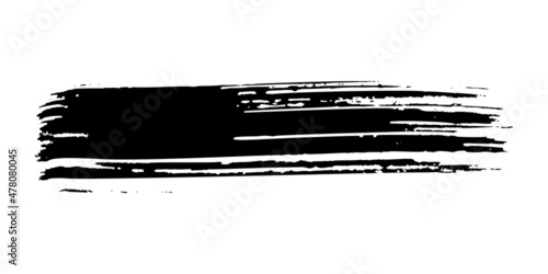 Black brush stroke on transparent background