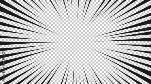 Black comic book transparent background