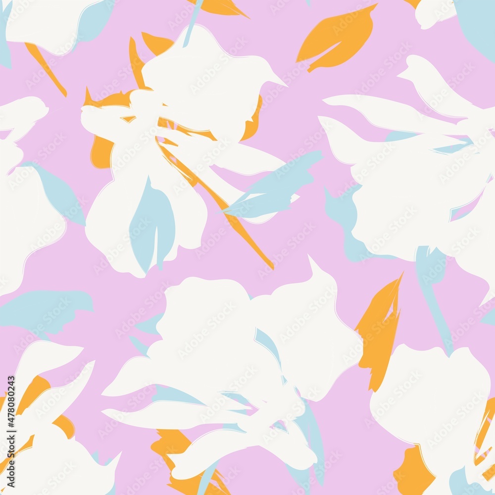 Floral Brush strokes Seamless Pattern Background Floral Brush strokes Seamless Pattern Background
